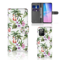 Samsung S10 Lite Telefoonhoesje met Pasjes Flamingo Palms - thumbnail