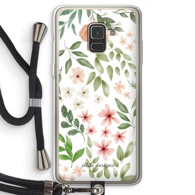 Botanical sweet flower heaven: Samsung Galaxy A8 (2018) Transparant Hoesje met koord