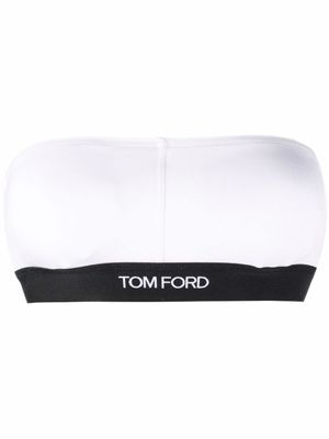 TOM FORD soutien-gorge bandeau à design bicolore - Blanc