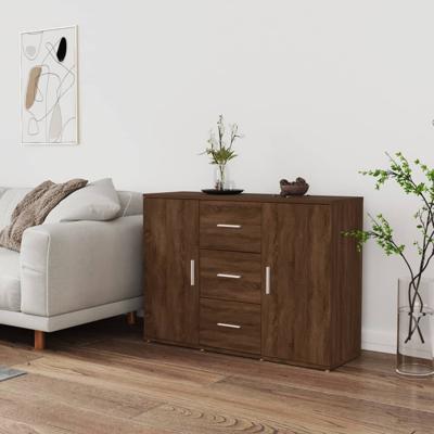 Dressoir 91x29,5x65 cm bewerkt hout bruin eikenkleur