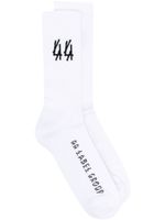 44 LABEL GROUP chaussettes nervurées à logo intarsia - Blanc