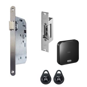 JNF Project loopslot din links 60 mm met elektrische sluitplaat en wandlezer inbouw
