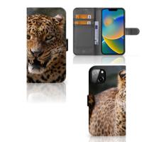 iPhone 14 Plus | Telefoonhoesje | Met pasjeshouder | Luipaard iPhone 14 Plus | Telefoonhoesje | Met pasjeshouder | Luipaard