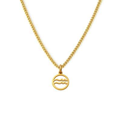 Minimalistische sterrenbeeld ketting - Stainless steel - Goud - Waterman - Aquarius