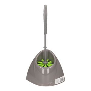 Voordelige grijs/groene toiletborstel met houder 36 cm