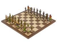 Het Handgeschilderde Schaakspel Hitler vs Roosevelt WOII