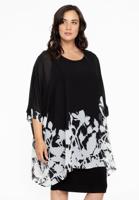 Yoek Vierkante tuniek BOUQUET | Zwart | Maat 58/60