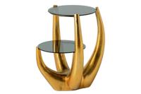 Side table LEVELS 50cm frame goud tempered glass top zwart - 44858