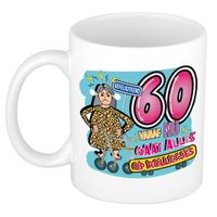Cadeau / Verjaardag mok 60 jaar - vrouw - rollator- keramiek - vrouwen cadeautjes