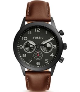 Horlogeband Fossil BQ2154 Leder Bruin 22mm
