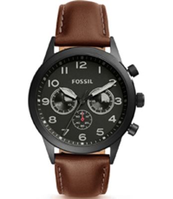 Horlogeband Fossil BQ2154 Leder Bruin 22mm