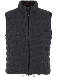 Brunello Cucinelli gilet matelassé en maille nervurée - Gris