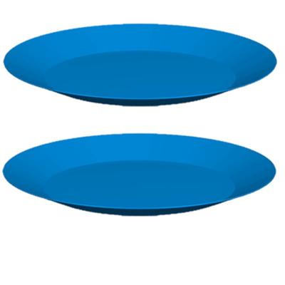 Ontbijt/diner bordjes - 6x - blauw - 26 cm - hard kunststof