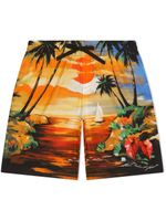 Dolce & Gabbana Kids short de bain à imprimé Sunset - Jaune