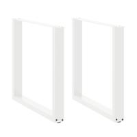 Eettafelpoten 2 st U-vormig 90x(72-73) cm staal wit