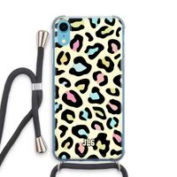 Leopard pattern: iPhone XR Transparant Hoesje met koord