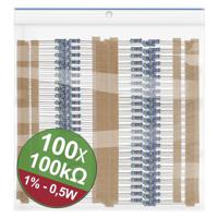 Quadrios 22P100 22P100 Metaalfilmweerstand assortiment 100 kΩ Axiaal bedraad 0.5 W 1 % 1 set(s) - thumbnail