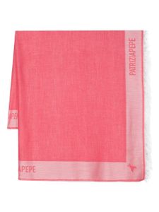 Patrizia Pepe écharpe frangée à logo jacquard - Rose