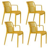 Housecraft Living Mante Tuinstoelen Geel - Set van 4