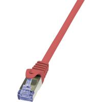 LogiLink CQ3024S RJ45 Netwerkkabel, patchkabel CAT 6A S/FTP 0.50 m Rood Vlambestendig, Snagless 1 stuk(s)