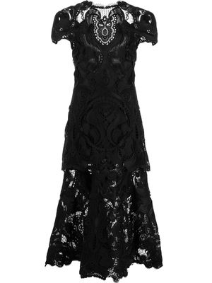 Simkhai robe mi-longue à découpes - Noir