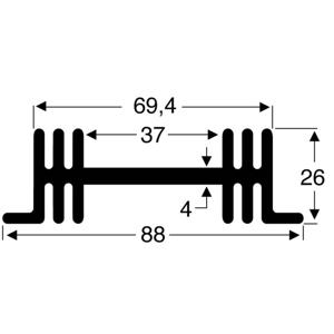 Fischer Elektronik 10019770 SK 36 50 SA Koellichaam 3.8 K/W (l x b x h) 50 x 88 x 26 mm