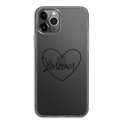 Forever heart black: iPhone 11 Pro Transparant Hoesje