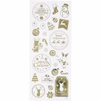 Kerst stickers goud 26 stuks - thumbnail