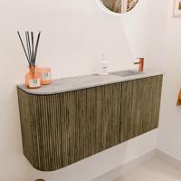 Toiletmeubel Mondiaz Joya Dlux | 91.6 cm | Meubelkleur Dusk | Faye wastafel Glace Wasbak Rechts | 1 kraangat
