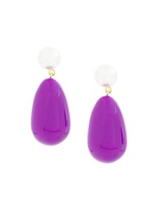 Eshvi boucles d'oreilles pendantes à détail de perle - Violet