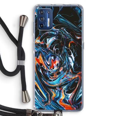 Black Unicorn: Motorola Moto G9 Plus Transparant Hoesje met koord