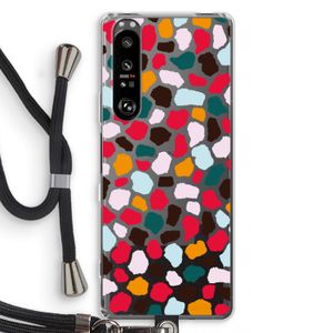 Colored Giraffe: Sony Xperia 1 III Transparant Hoesje met koord