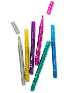 HEMA Glitter Stiften - 6 Stuks