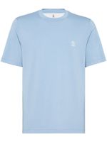 Brunello Cucinelli t-shirt en coton à logo imprimé - Bleu