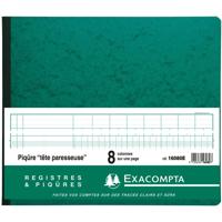 Exacompta registers, ft 27 x 32 cm, 8 kolommen op 1 bladzijde, 28 lijnen, 80 bladzijden