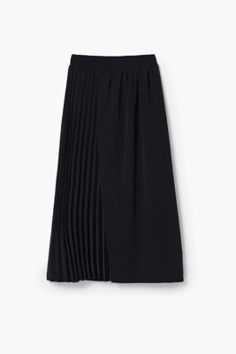 Midi rok met plooien - BLACK - L