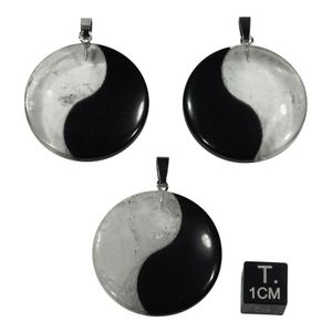 Hanger Yin Yang Obsidiaan-Bergkristal