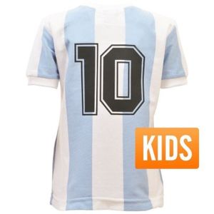 Argentinie Retro Voetbalshirt W.K. 1986 + Nummer 10 - Kinderen