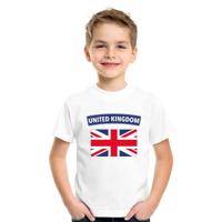Supporters kleding - t-shirt van vlag Groot Brittannie - wit - voor kinderen - korte mouwen - sport