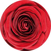 30x Onderzetters met rode roos bloemen   - - thumbnail