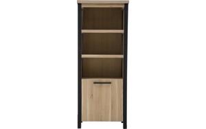 Goossens Boekenkast Santos, 1 deur, 3 open vakken 180 cm hoog
