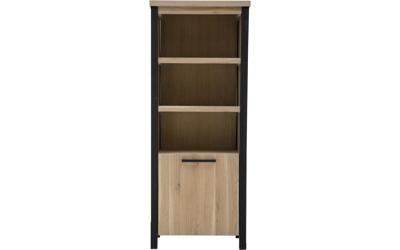 Goossens Boekenkast Santos, 1 deur, 3 open vakken 180 cm hoog