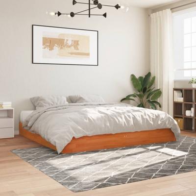 Bedframe zonder matras massief grenenhout wasbruin 180x200 cm