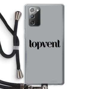 Topvent Grijs Zwart: Samsung Galaxy Note 20 / Note 20 5G Transparant Hoesje met koord