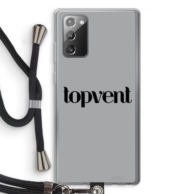 Topvent Grijs Zwart: Samsung Galaxy Note 20 / Note 20 5G Transparant Hoesje met koord
