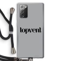 Topvent Grijs Zwart: Samsung Galaxy Note 20 / Note 20 5G Transparant Hoesje met koord