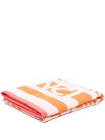 Moncler serviette en coton à logo imprimé - Orange