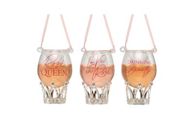 Ornament glas rose wijn l7.5cm - Kurt s adler