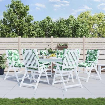 VidaXL Stoelkussens 6 st lage rug bladpatroon oxford stof