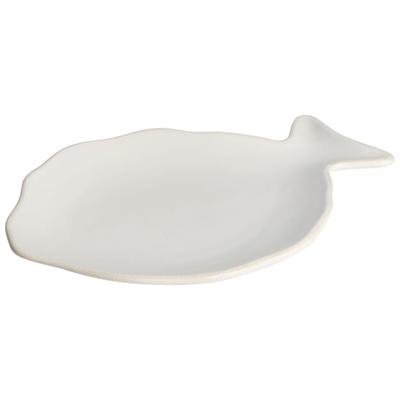 Gusta Aardewerk Bordje Vis 21.5x15.2 cm Wit